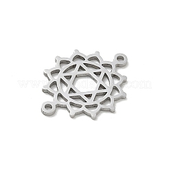 チャクラ 304ステンレススチールコネクターチャーム  アナーハタハートリンクス  ステンレス鋼色  19.5x15x1mm  穴：1.2mm&nbsp;SA-CBA28C1-01D-P