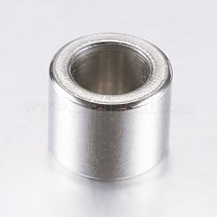 変色しにくい304ステンレススチールビーズ  大穴ビーズ  コラム  ステンレス鋼色  10x8mm  穴：7mm&nbsp;LS-STAS-E418-13P