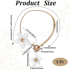 Alloy & Plastic White Flower Charm Anklets for Women&nbsp;AJEW-WH20080-95A