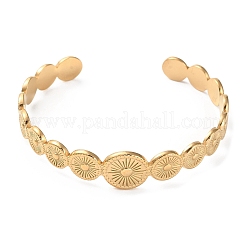 304 Stainless Steel Sun Cuff Bangles&nbsp;BJEW-F457-25G