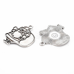 Tibetan Style Alloy Pendant Enamel Settings&nbsp;TIBEP-N010-016AS-RS