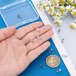 10Pcs Rhodium Plated 925 Sterling Silver Peg Bails&nbsp;STER-PH0004-56