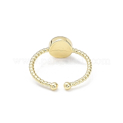 天然宝石用カフスリング  女性用ラックメッキ真鍮オープンリング  ゴールドカラー  1.5~2.5mm  内径：18mm&nbsp;RJEW-E074-01G