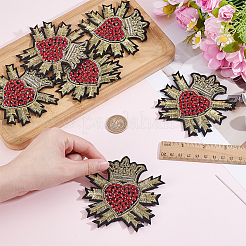 6Pcs Embroidery Beading Felt Cloth Iron On/Sew On Patches with Paillette&nbsp;PATC-HY0002-06