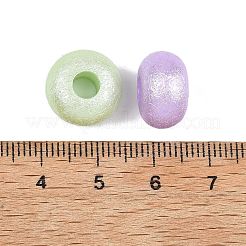 テクスチャ加工された不透明ABS模造真珠ビーズ  ロンデル  ミックスカラー  13.5~14x8~8.5mm  穴：5mm  約617個/500g&nbsp;MACR-K361-16
