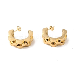 304 Stainless Steel Watchband Shape Stud Earrings&nbsp;EJEW-G316-01G