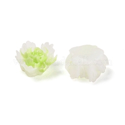 蓄光樹脂デコデンカボション  暗闇で光る花  グリーン  10x10x5mm&nbsp;LS-RESI-K036-06F-02