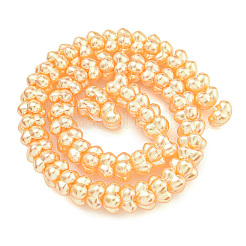 透明スプレー塗装ガラスビーズ連売り  花  ナバホホワイト  10x10x6.5mm  穴：1.2mm  約70個/連  16.14''（41センチメートル）&nbsp;GLAA-P066-01D