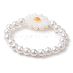Round Shell Pearl Beaded Stretch Rings&nbsp;RJEW-JR00762