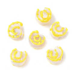 手作りランプワークビーズ  巻き貝  きいろ  14~15x14~15.5x8.5~9.5mm  穴：1.6~1.8mm&nbsp;LAMP-D303-08C