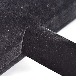 Tバープラスチック製のアクセサリーのブレスレットのディスプレイ  ベルベットで覆われた  木製のベースと  ブラック  15x22x5.5cm&nbsp;BDIS-L001-04A