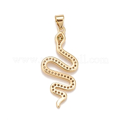 Brass Micro Pave Cubic Zirconia Pendants&nbsp;KK-A161-10G