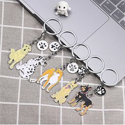 Wewaysmile 犬用キーホルダー 車用キーホルダー ペット用ペンダント キーリング 可愛い犬用キーリング ポータブル メタルキーホルダー ペット愛好家へのギフト 誕生日 子犬テーマ パーティー用品 (コッカー犬)  プラチナ  11.55x4.15cm&nbsp;JX800A