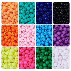 72G 12 Colors Opaque Acrylic Beads&nbsp;SACR-TA0001-54