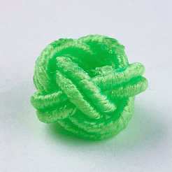 ポリエステルファブリックビーズ  ラウンド  ライム  6.5x4.5mm  穴：4mm&nbsp;WOVE-K001-A10