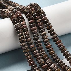 天然ヒョウ肌ジャスパービーズ連売り  ソーサービーズ  ロンデル  6.5x3mm  穴：1mm  約118~119個/連  15.35''（39センチメートル）&nbsp;G-Z030-A07-01