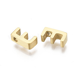 ステンレススチールチャーム201個  ゴールドカラー  文字.e  8x4x3mm  穴：1.6mm&nbsp;X-STAS-R110-E-G