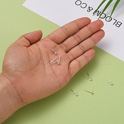 925スターリングシルバー製スタッドピアスパーツ  銀  トレイ：4mm  13mm  ピン：0.7mm&nbsp;STER-K167-027B-S