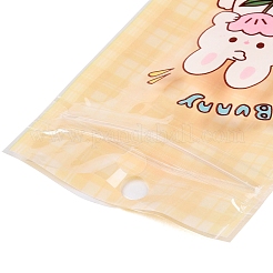 長方形のプラスチック製再封可能な袋  漫画の動物の模様と  トップセルフシールパウチ  ナバホホワイト  11x7.5x0.15cm  片側の厚さ：2.5ミル（0.065mm）&nbsp;X1-OPP-T003-01A