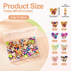 80Pcs 8 Colors Spray Painted Synthetic Turquoise Beads Strands&nbsp;G-TA0002-38