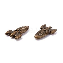 亜鉛合金カボション  DIYクリスタルエポキシ樹脂材料充填用  ロケット  アンティークブロンズ  10x6x2mm  約100個/袋&nbsp;PALLOY-WH0036-25AB