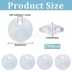 200個のガラスチャーム  多面カット  コーン  透明  8x4mm  穴：1~1.2mm&nbsp;RGLA-SP0001-03A