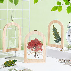 芸術工芸品用の未完成の木製アーチ型額縁  DIY ペイント プロジェクト スタンドまたは壁掛け  砂茶色  160x100x8.5mm&nbsp;AJEW-WH0270-417