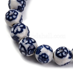 Handmade Blue and White Porcelain Beads Strands&nbsp;PORC-I027-03J