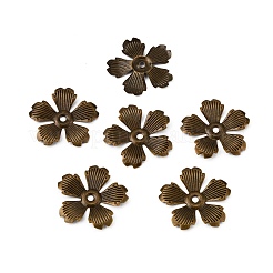 5-花びら鉄ビーズキャップ  花  アンティークブロンズ  33x34x3mm  穴：2.5mm&nbsp;LS-IFIN-WH0070-02AB