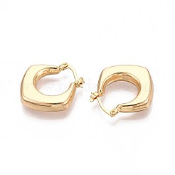 Rhombus Brass Hoop Earrings&nbsp;EJEW-T047-109G