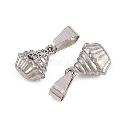 304ステンレスペンダント  カップケーキのチャーム  イオンプレーティング（ip）  ステンレス鋼色  13x10x8mm  穴：8x4mm&nbsp;STAS-B167-21B-P