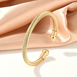 304 Stainless Steel Torque Bangles&nbsp;BJEW-G584-05