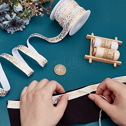 10Yards Gold Stamping Flower Polyester Elastic Cord&nbsp;OCOR-WR0001-49B