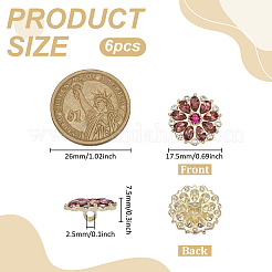 6Pcs Alloy Rhinestone Buttons&nbsp;BUTT-FG0001-58A