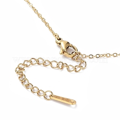201 Stainless Steel Moon with Star Pendant Necklace with Cable Chains&nbsp;NJEW-Q317-06G