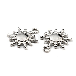 変色しない304ステンレススチールペンダント  太陽のチャーム  ステンレス鋼色  15x11x1.5mm  穴：1.5mm&nbsp;STAS-R124-04P