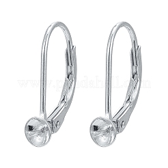 スターリングシルバーレバーバックフープピアス925個  銀  17x10x4mm  ピン：0.7mm&nbsp;STER-L054-51S