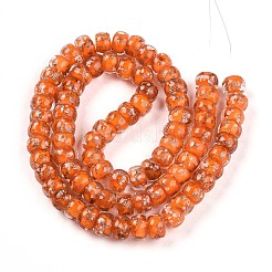Luminous Handmade Gold Foil Glass Beads Strands&nbsp;FOIL-N029-02A-08