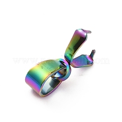 304ステンレススチール製アイスピックピンチベイル  虹色  14mm  穴：6x3.5mm  ピン：0.7mm&nbsp;FIND-WH0120-95A-M