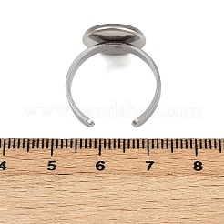 304ステンレススチールカフリング部品  ベゼルカップリングのセッティング  フラットラウンド  ステンレス鋼色  トレイ：14mm  3mm  調整可能&nbsp;STAS-D372-07P-04