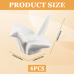 折り鶴の陶器製箸立て4個  箸置き  ホワイト  37x59x46mm&nbsp;DJEW-CP0001-39