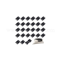 リリースプラスチックバックル30個  バックパックストラップ用ウェビングストラップ  長方形  ブラック  36x25x3.5mm  穴：19.5x2mm&nbsp;DIY-BC0013-83