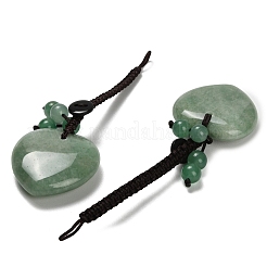 Heart Natural Green Aventurine Pendant Decorations&nbsp;G-K353-07F
