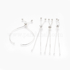 真鍮ベネチアンチェーンスライダーブレスレット作り  銀  3.54インチ（90mm）  1mm  穴：2mm&nbsp;KK-Q675-05S