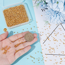 3000Pcs 3 Styles Rondelle Brass Crimp Beads&nbsp;KK-UN0005-76G