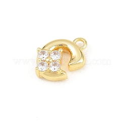 Brass Micro Pave Clear Cubic Zirconia Charms&nbsp;KK-Z151-18G-C