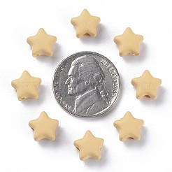 スプレープリントアクリルビーズ  スター  パパイヤホイップ  8.5x9.5x5mm  穴：2mm  約2050個/500g&nbsp;MACR-S373-45-O07