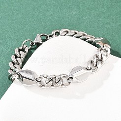 304 Stainless Steel Cuban Link Chain Bracelets&nbsp;BJEW-G766-02P
