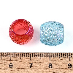UVメッキ透明アクリルヨーロピアンビーズ  大穴ビーズ  虹色の  バレル  ミックスカラー  13x11.5mm  穴：7.8mm&nbsp;TACR-T029-08M