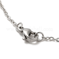 Non-Tarnish 201 Stainless Steel Pendnat Necklace with Cable Chains&nbsp;NJEW-E102-01P-03